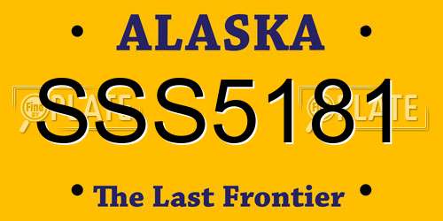 SSS5181 Alaska License Plate