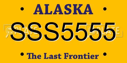 SSS5555 Alaska License Plate