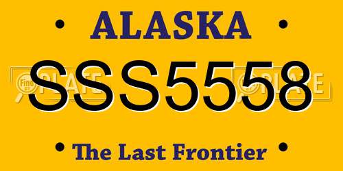 SSS5558 Alaska License Plate