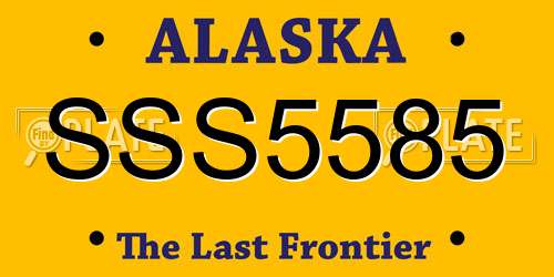 SSS5585 Alaska License Plate