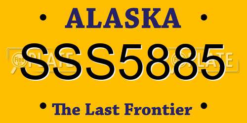 SSS5885 Alaska License Plate