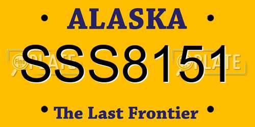 SSS8151 Alaska License Plate