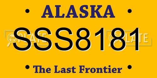 SSS8181 Alaska License Plate