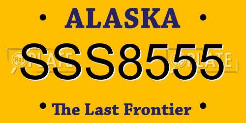 SSS8555 Alaska License Plate