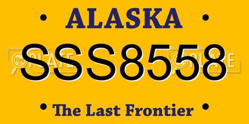 SSS8558 Alaska License Plate