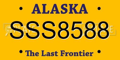 SSS8588 Alaska License Plate