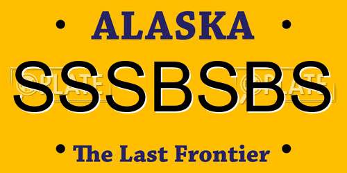 SSSBSBS Alaska License Plate