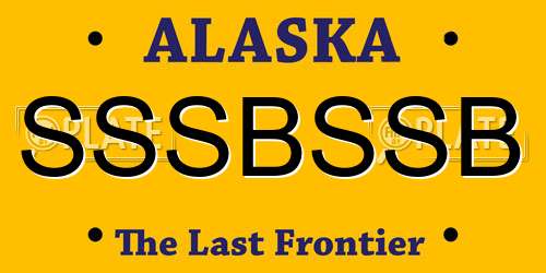 SSSBSSB Alaska License Plate