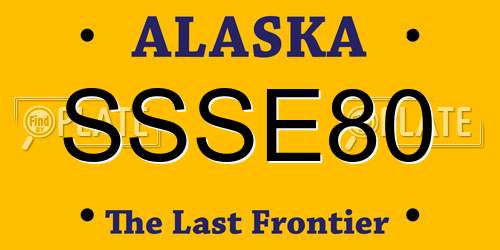 SSSE80 Alaska License Plate