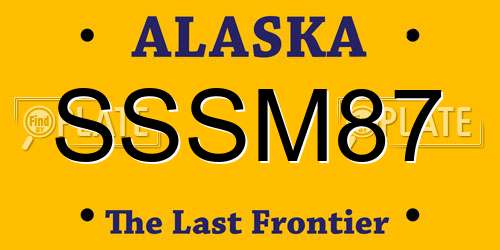 SSSM87 Alaska License Plate