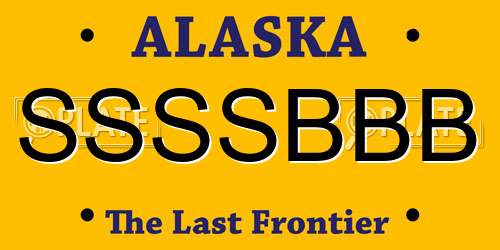 SSSSBBB Alaska License Plate
