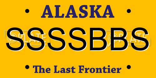 SSSSBBS Alaska License Plate