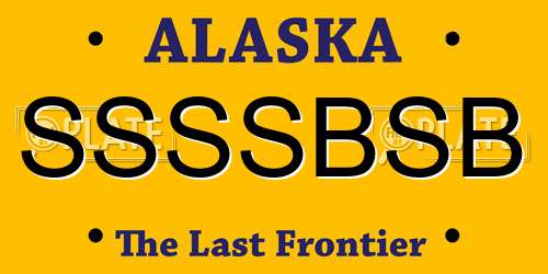 SSSSBSB Alaska License Plate
