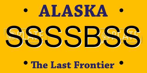 SSSSBSS Alaska License Plate