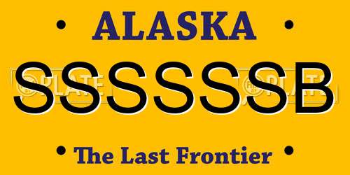 SSSSSSB Alaska License Plate