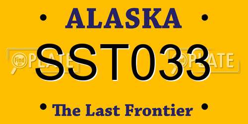 SST033 Alaska License Plate