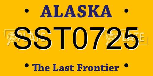 SST0725 Alaska License Plate