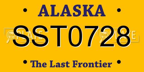 SST0728 Alaska License Plate