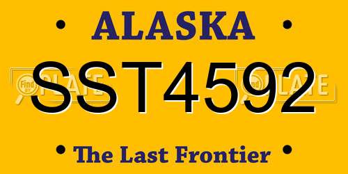 SST4592 Alaska License Plate