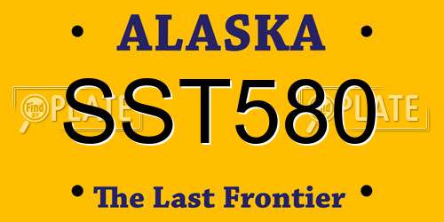 SST580 Alaska License Plate
