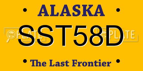 SST58D Alaska License Plate