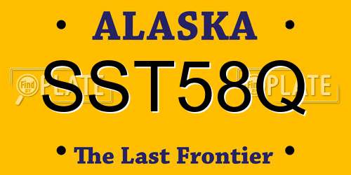 SST58Q Alaska License Plate