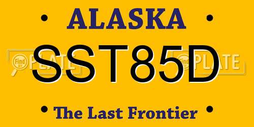 SST85D Alaska License Plate