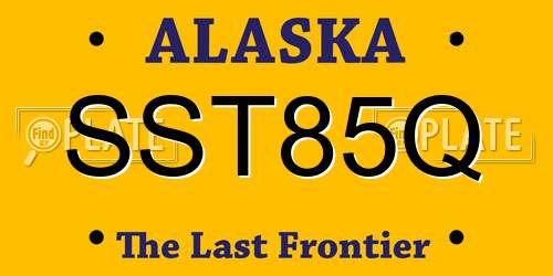 SST85Q Alaska License Plate