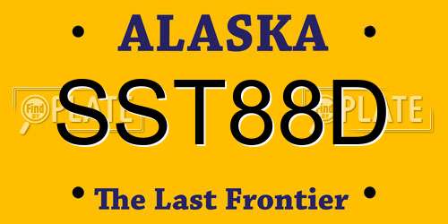 SST88D Alaska License Plate