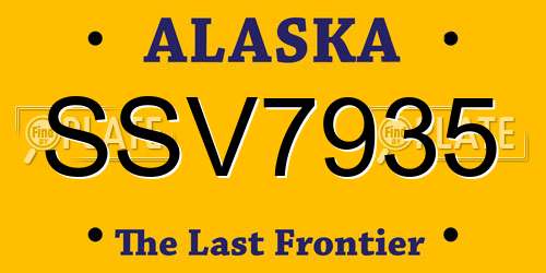 SSV7935 Alaska License Plate