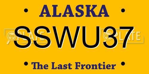 SSWU37 Alaska License Plate