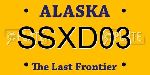 SSXD03 Alaska License Plate