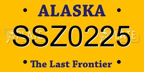 SSZ0225 Alaska License Plate