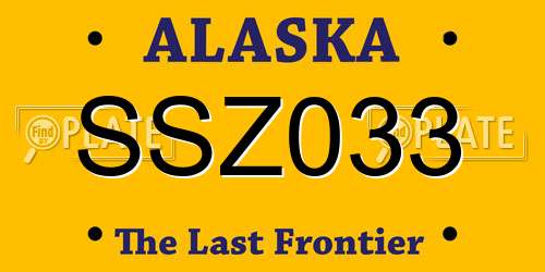 SSZ033 Alaska License Plate