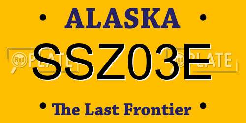 SSZ03E Alaska License Plate