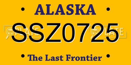SSZ0725 Alaska License Plate