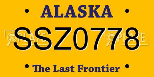 SSZ0778 Alaska License Plate