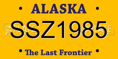 SSZ1985 Alaska License Plate