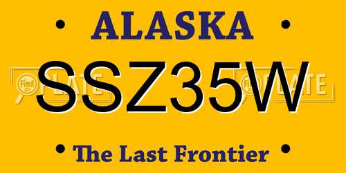 SSZ35W Alaska License Plate