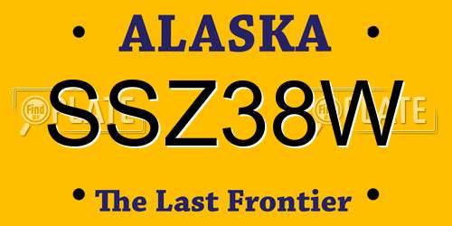 SSZ38W Alaska License Plate