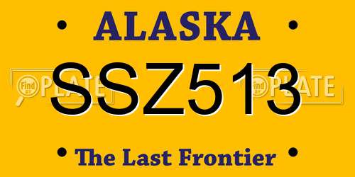SSZ513 Alaska License Plate