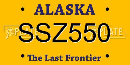 SSZ550 Alaska License Plate