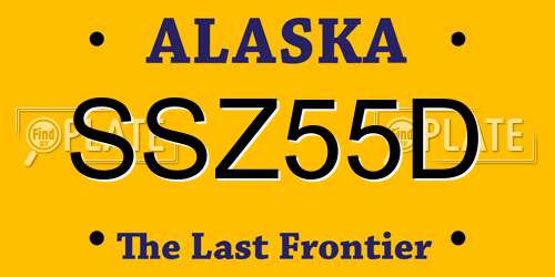 SSZ55D Alaska License Plate