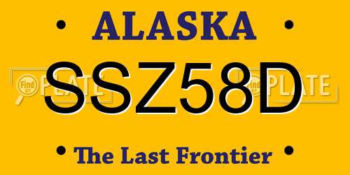 SSZ58D Alaska License Plate