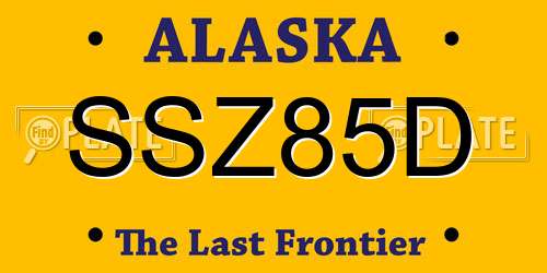SSZ85D Alaska License Plate