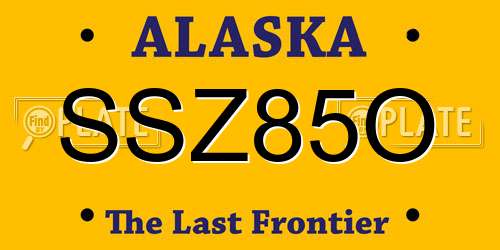 SSZ85O Alaska License Plate