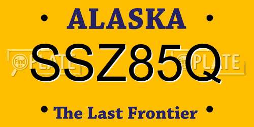 SSZ85Q Alaska License Plate