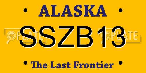 SSZB13 Alaska License Plate