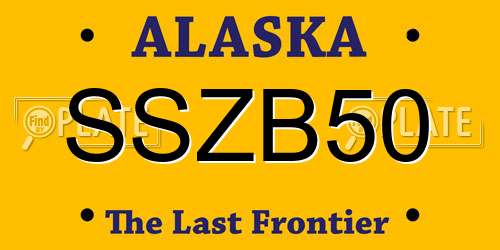 SSZB50 Alaska License Plate