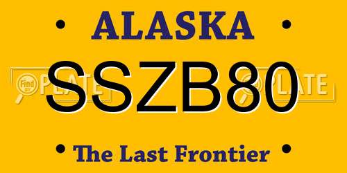 SSZB80 Alaska License Plate